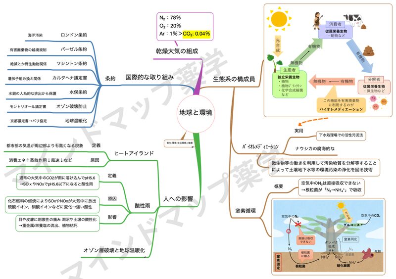 地球と環境のマインドマップ