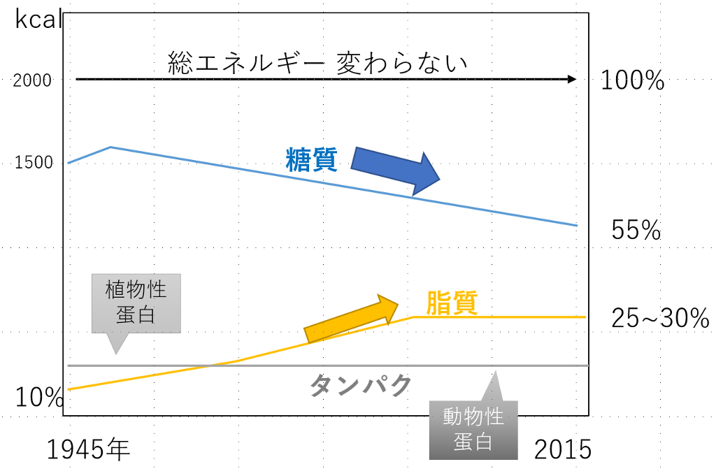 日本人の栄養摂取の変化