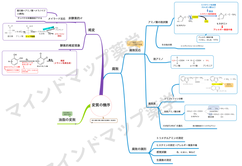 変質の機序のマインドマップ