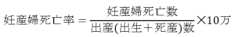 妊産婦死亡率の式