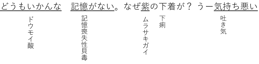 記憶喪失性貝毒の語呂