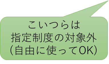 指定制度の対象外