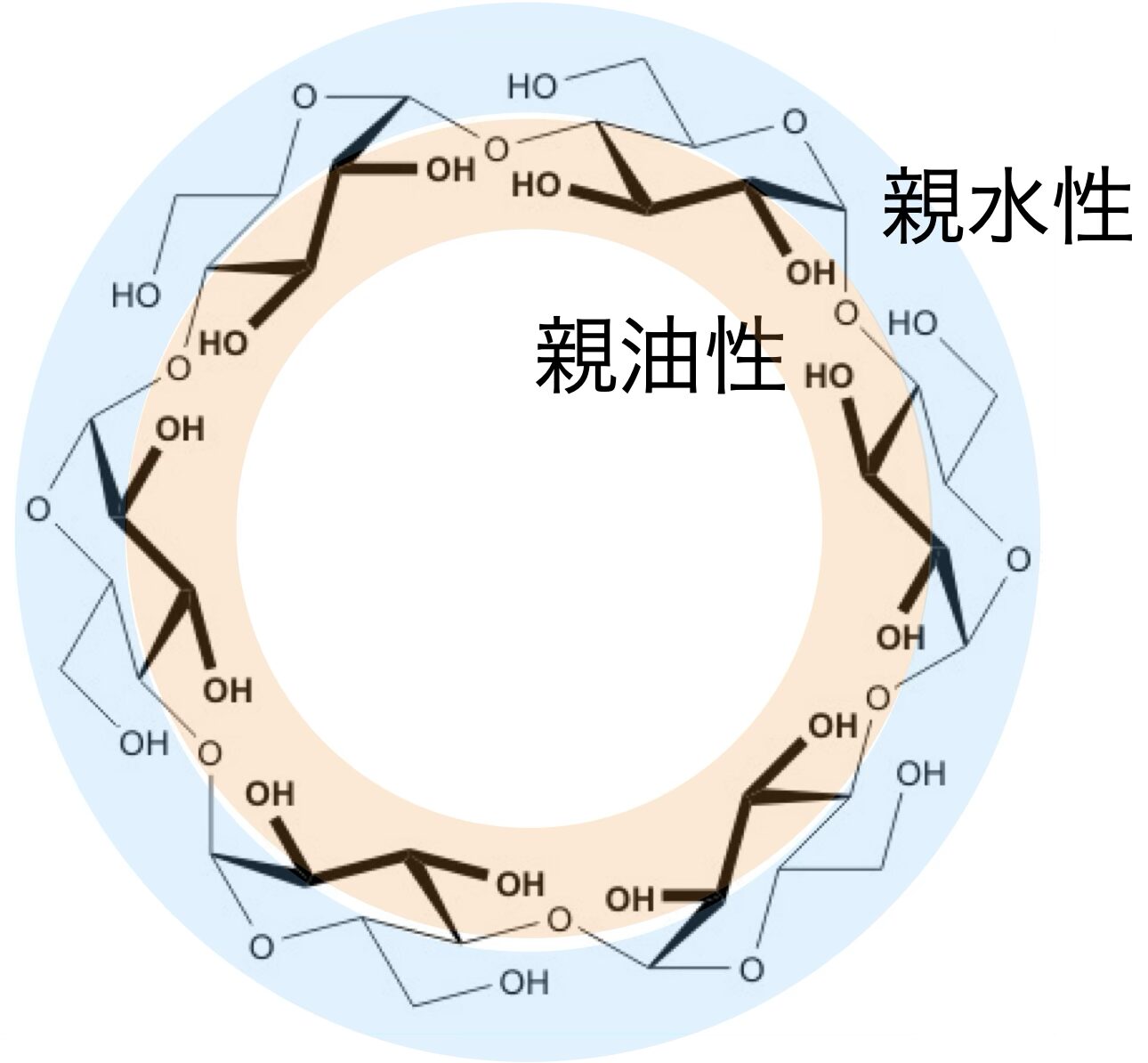 包接化合物の例(シクロデキストリン)