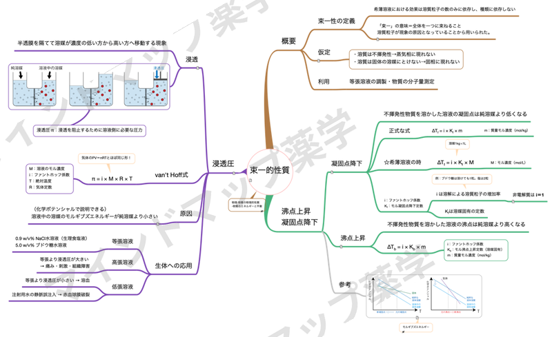 束一的性質のマインドマップ