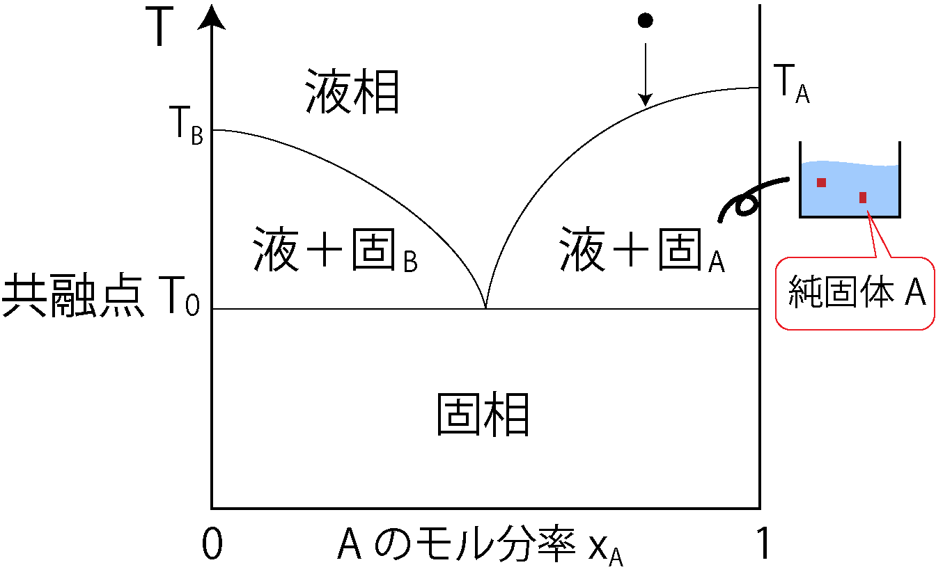 共融混合物の融点図